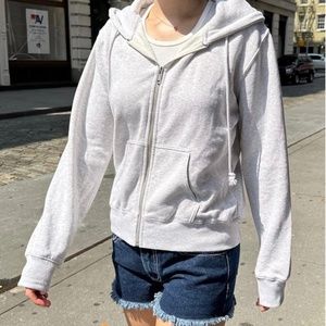 Brandy Melville  grey zip up sweatshirt.